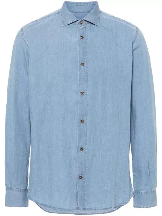 Peserico - Cotton Denim Shirt - Größe 48 - blue