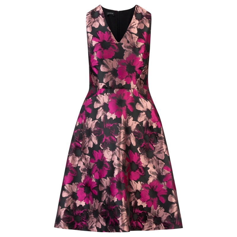 Apart Midikleid Jacquardkleid schwarz