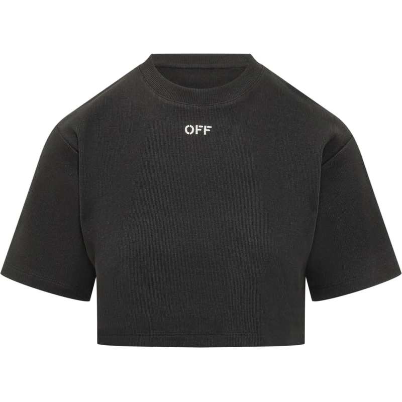 Off-White T-shirt T-Shirt Cropped A Costine schwarz