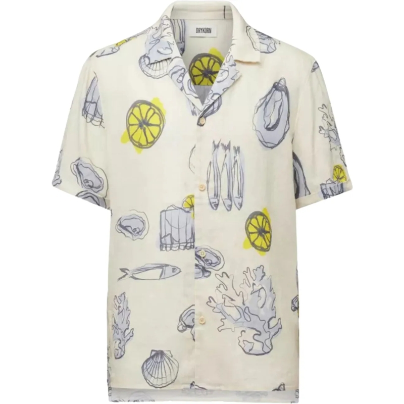 DRYKORN Legeres Oberteil Drykorn Bijan_2 Korte Mouw Overhemden Off White 15 weiß