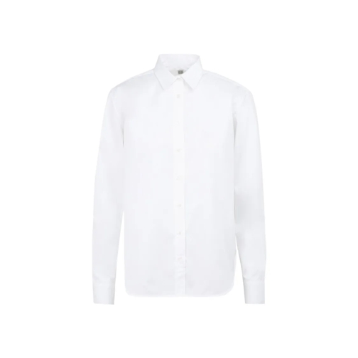 TOTEME White Crisp Cotton Poplin Fabric Signature Shirt White Hemden