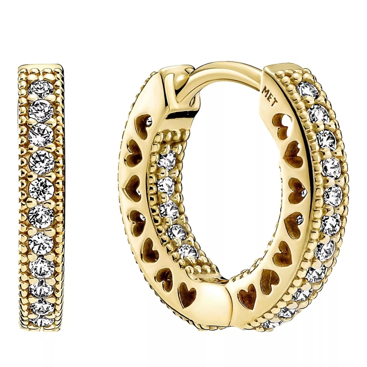 Pandora white gold hoop earrings discount