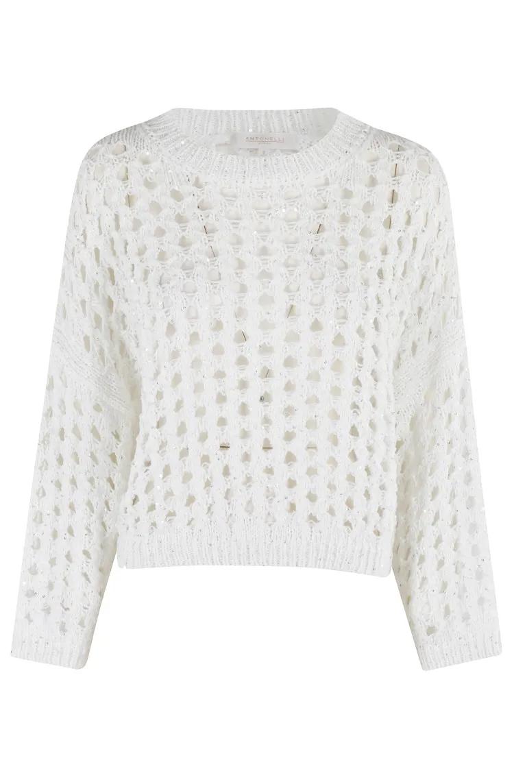 Thumbnail - Antonelli - Boxy Knit Sweater - Größe S - weiß