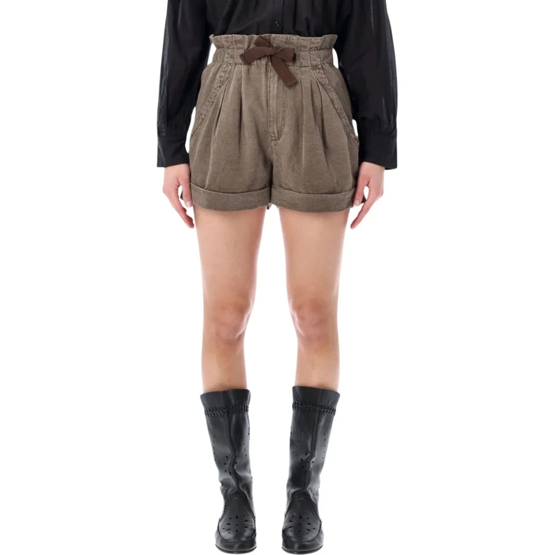 Etoile Isabel Marant Casual Shorts Nirma Linen Blend Shorts Brown