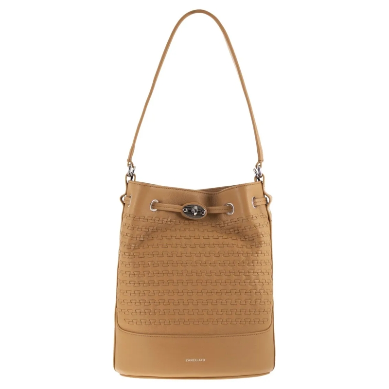 Zanellato Sac reporter Structured Leather Bucket Bag With Adjustable Stra Brown
