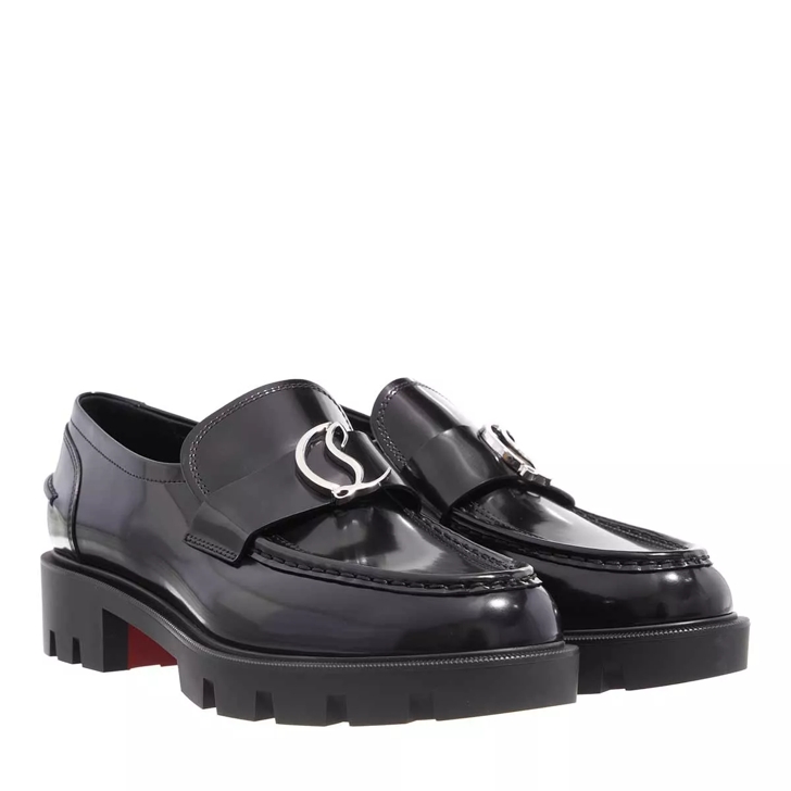 Christian Louboutin CL Moc Lug Loafers Calf Leather Black Loafer