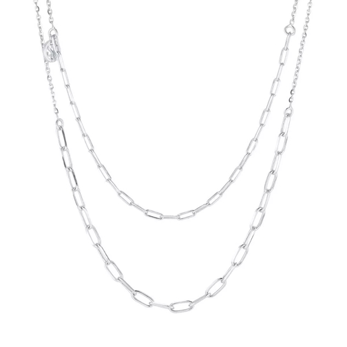 Sif Jakobs Jewellery Due Chain Sterling Silver Mittellange Halskette