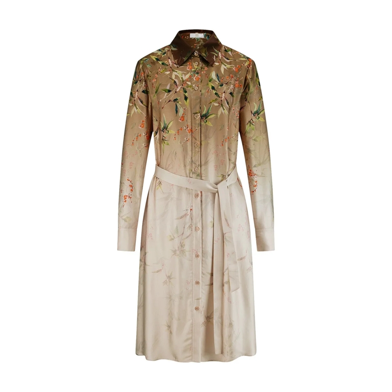 Riani Maxikleid Midikleid aus Viskose beige
