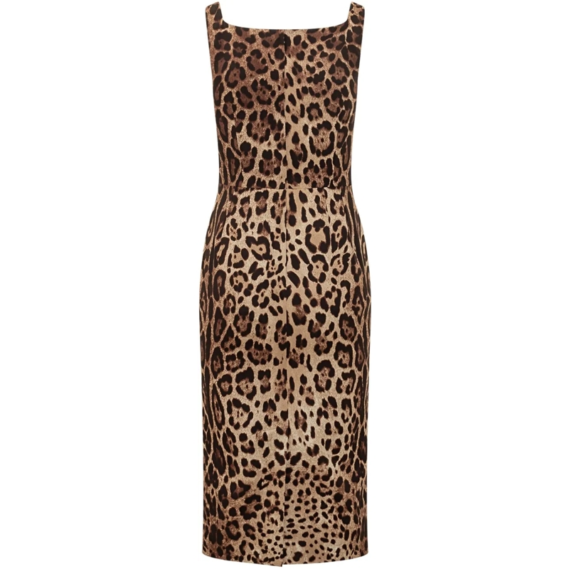 Dolce&Gabbana Maxikleid Abito Midi Animalier Senza Maniche beige(Image 2)