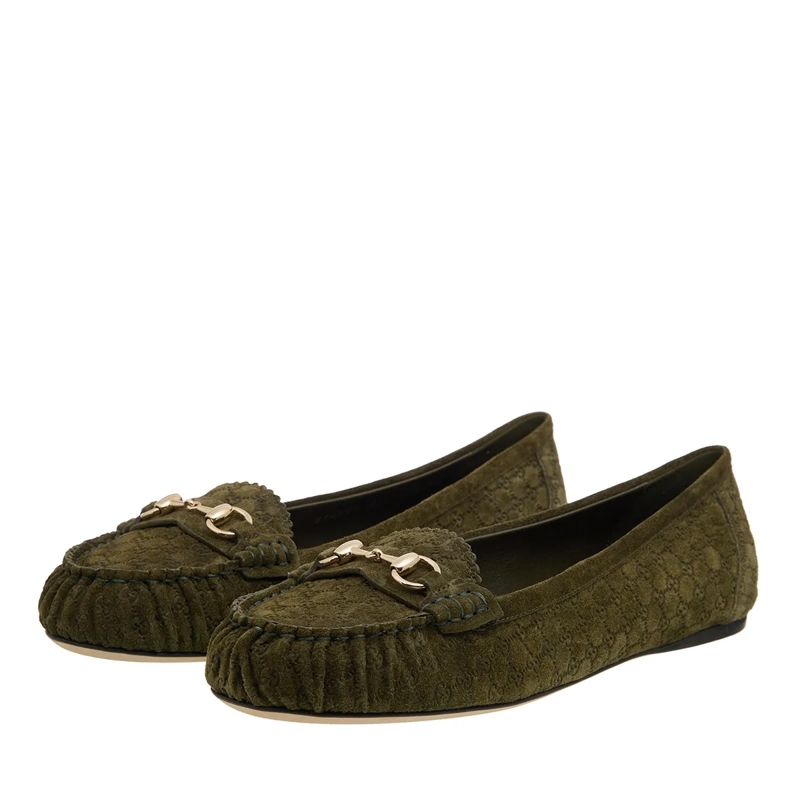 Gucci Loafer Horsebit GG Ballet Flats Columbus Green(Image 3)