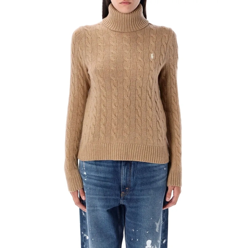 Polo Ralph Lauren Rollkragenpullover Cable-Knit Roll Neck Jumper Brown