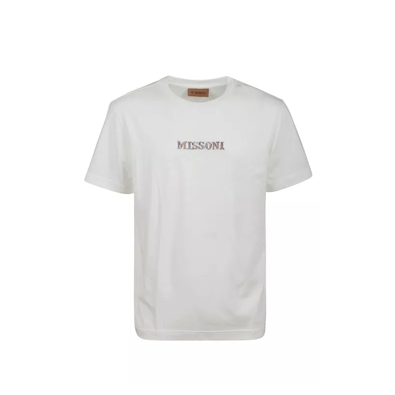 Missoni  White Cotton Logo Embroidered T-Shirt White