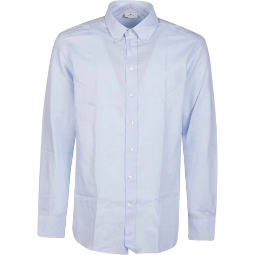 Etro Legere Oberteile Roma Botton Down Logo Shirt Blue blau