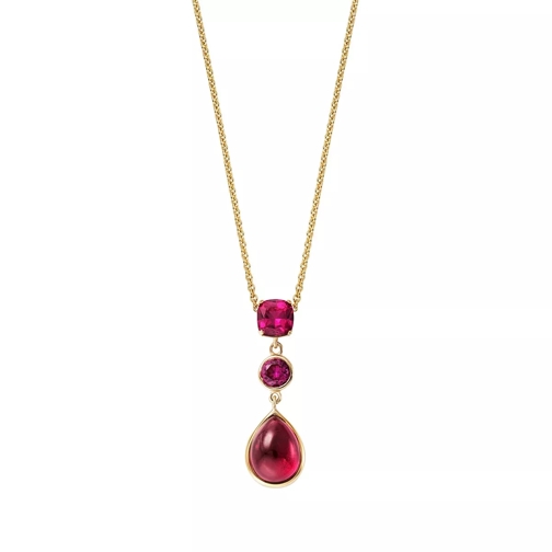BELORO Necklace Red Ruby 9K  Gold Collana media