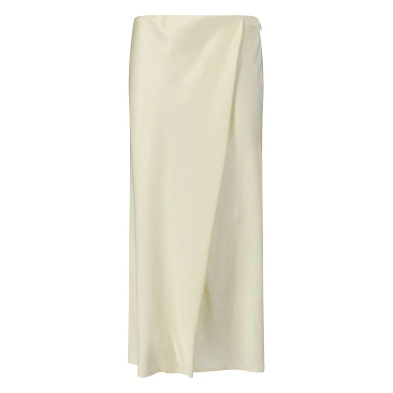 Khaite Midirok "Demi" Midi Skirt – Yellow Neutrals