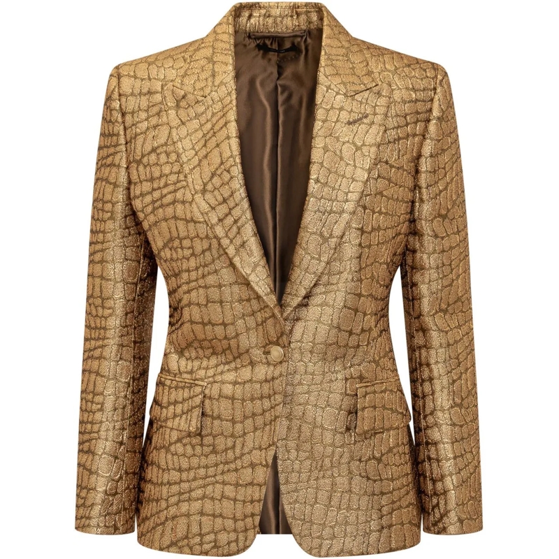 Tom Ford Blazer Blazer Walls in Croco Jacquard gold