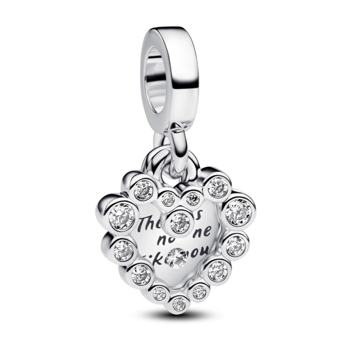 Pandora Pendentif Funkelnder Doppel-Herzanhänger Charm Sterling Silber