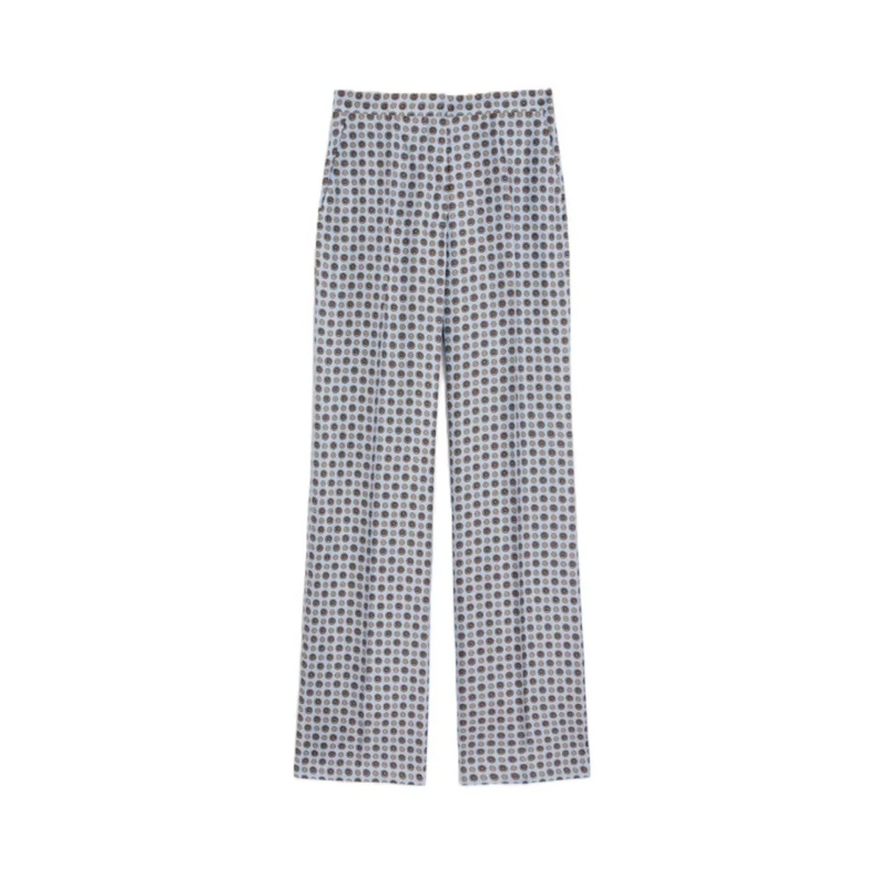 Max Mara  Wide-Leg Pants With Circular Pattern Grey