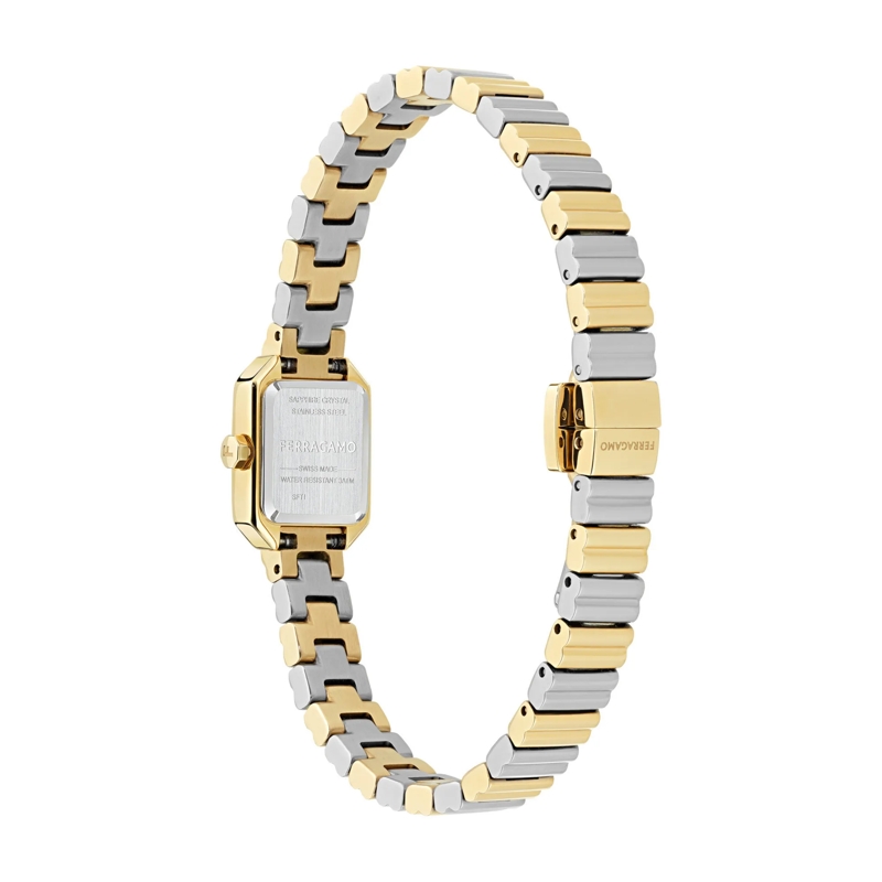 Salvatore Ferragamo Quarzuhr Quarz-Analoguhr Crystal Tank Mini silber(Image 3)