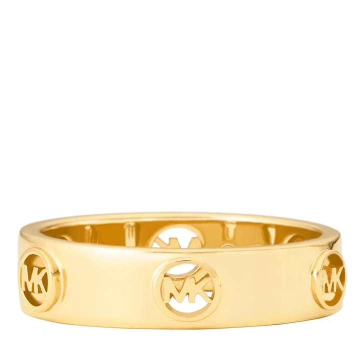 Michael Kors 14K Gold Plated MK Logo Band Ring Gold Bandring