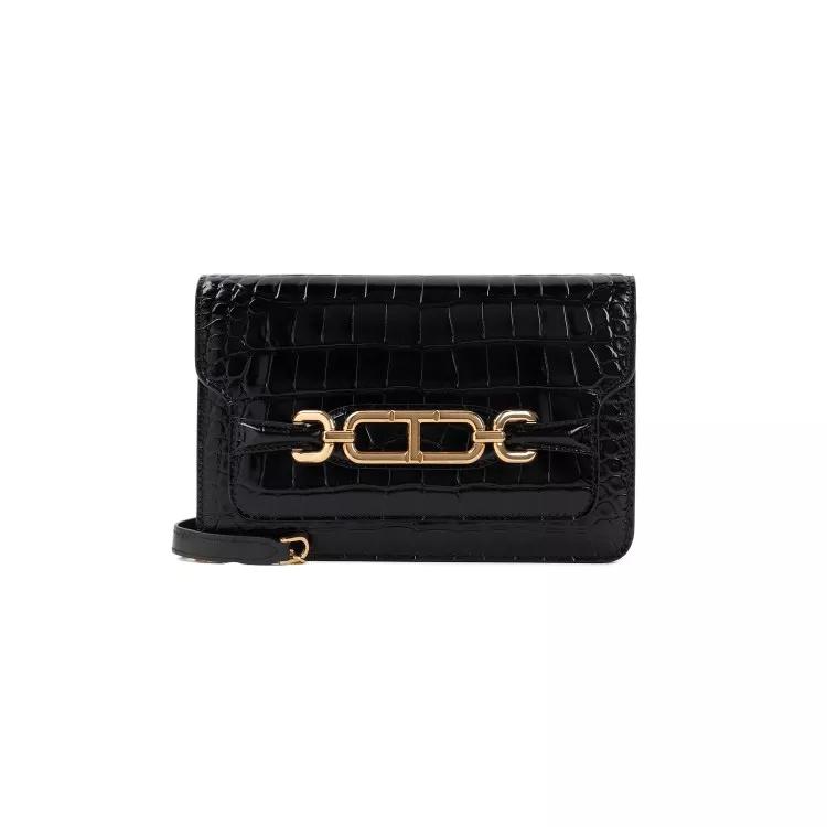 Tom Ford Shopper - Stamped Croc Small Shoulder Bag - Gr. unisize - in Schwarz - für Damen