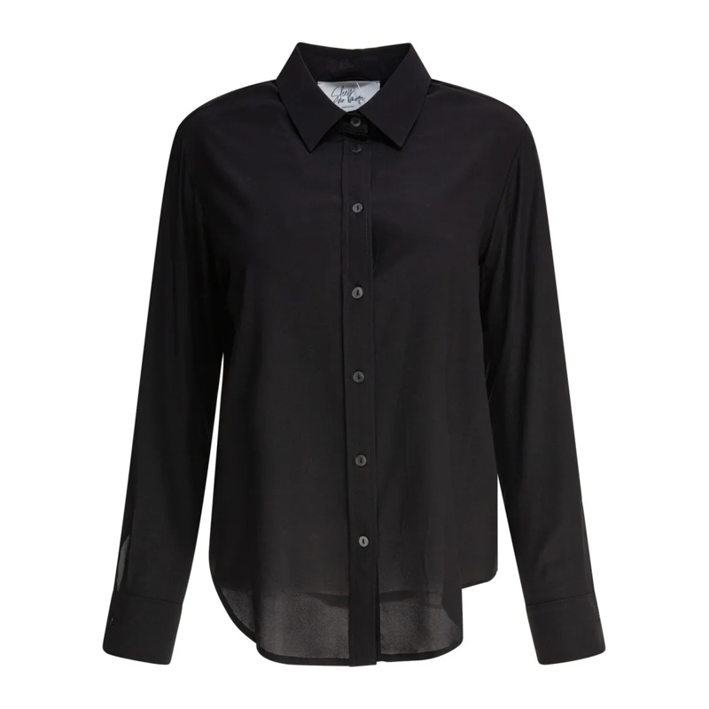 Sleep No More Hemd Silk-Elastane Blend Long-Sleeved Shirt Black