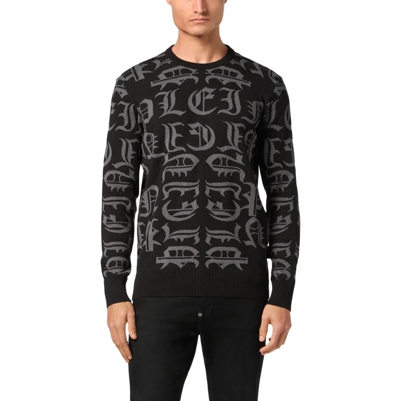 Philipp Plein Pullover Pullover Rundhalsausschnitt Gothic Plein schwarz(Image 3)