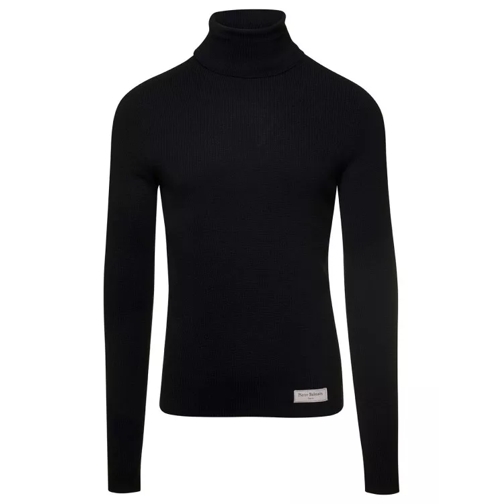 Balmain Pb Wool Turtleneck Sweater Black 