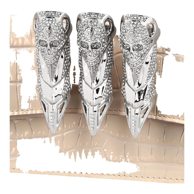 Philipp Plein Crossbody Bag Henkel Tasche Gothic Plein Crocco Geprägt beige(Image 4)