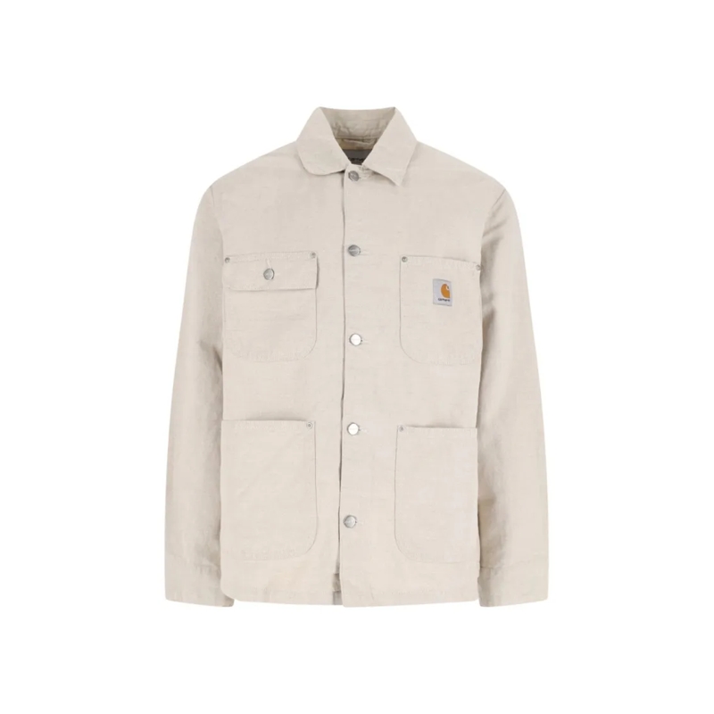 Carhartt Wip Parka "Walter" Shirt Jacket, In Beige Cotton Neutrals