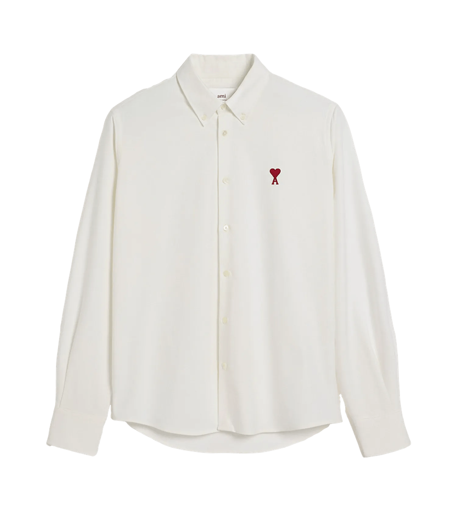 AMI Paris - Button-down-Hemd mit Logo - Größe S - weiß