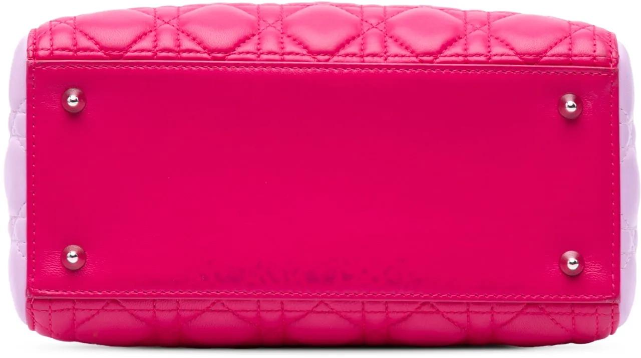 Thumbnail - Christian Dior Hobo Bags - Medium Tricolor Lambskin Cannage Lady Dior - Gr. unisize - in Rosa - für Damen