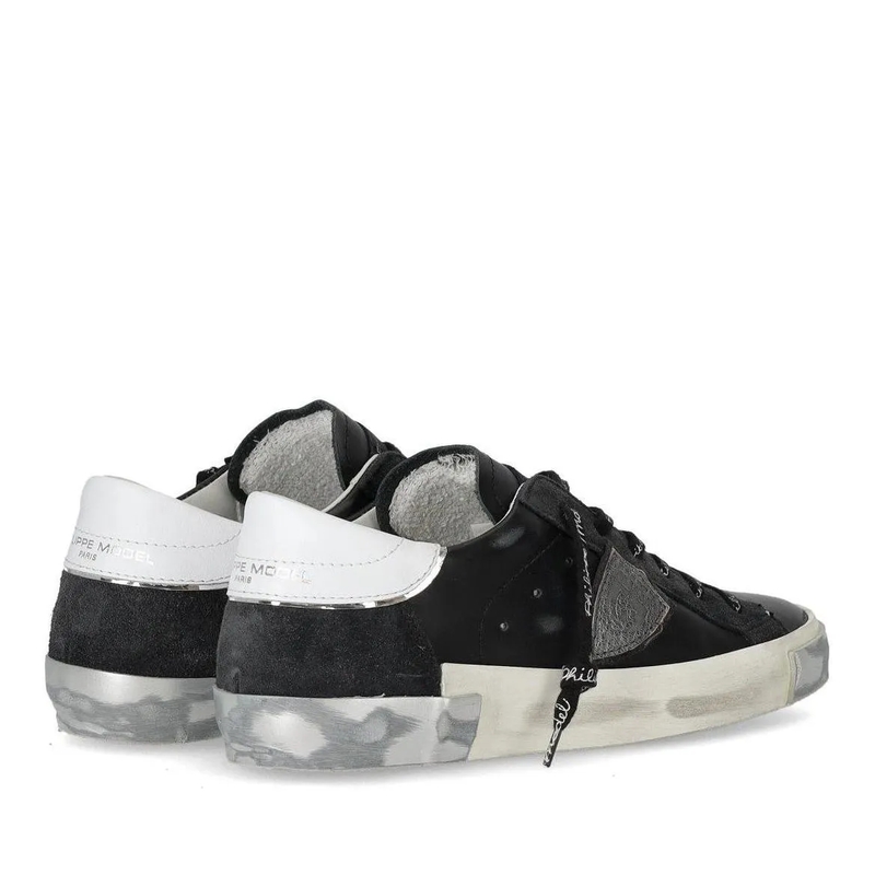 Philippe Model Low-Top-Sneaker Prsx Low Woman Foxy Lamine' Noir Argent(Image 4)