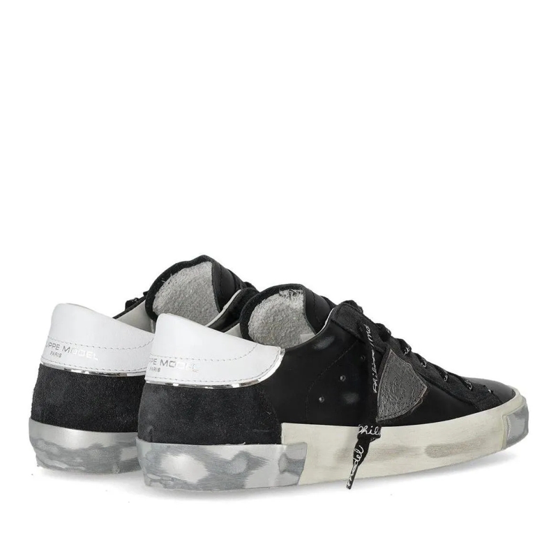 Philippe Model Low-Top-Sneaker Prsx Low Woman Foxy Lamine' Noir Argent(Image 6)