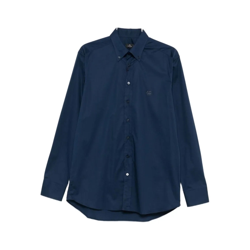 Etro Hemd Tailored Blue Shirt With Button-Down Design Black