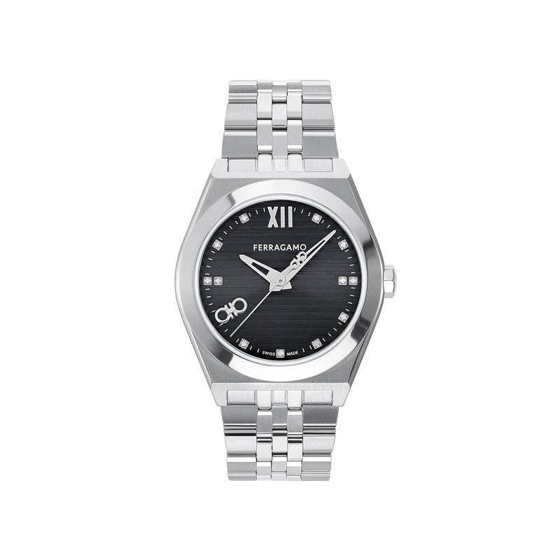 Salvatore Ferragamo Quarzuhr Analoge Quarzuhr Ki-Vega silber