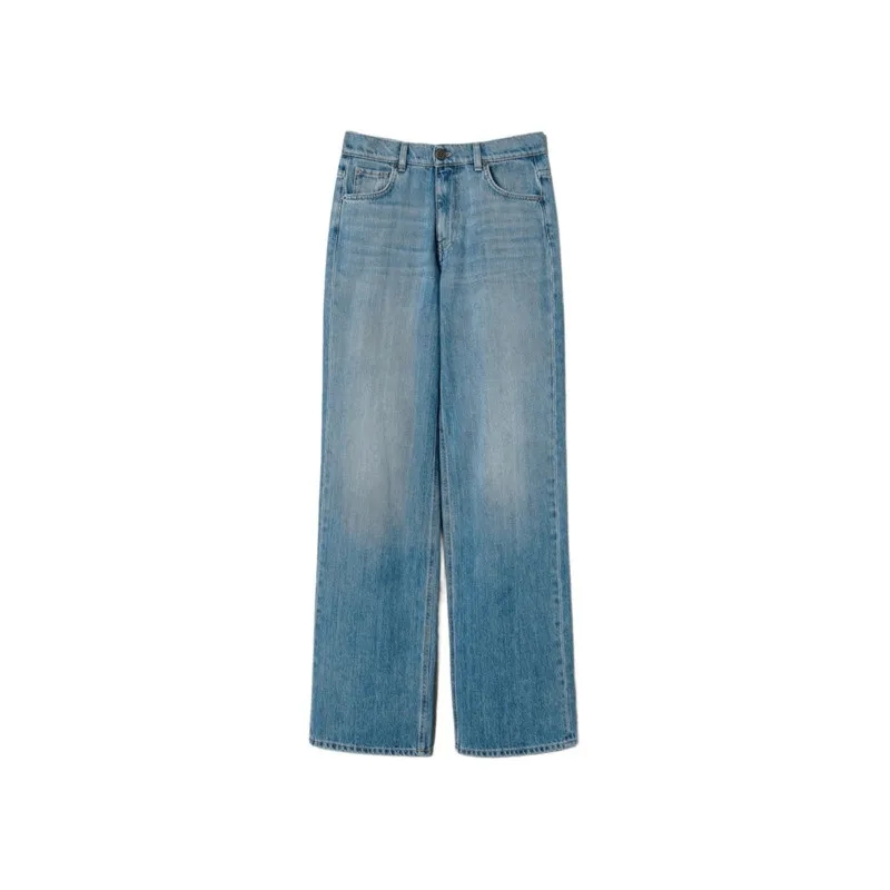 Twin-Set Jeans Wide-Leg Seasonal Denim Trousers With Classic Five Blue