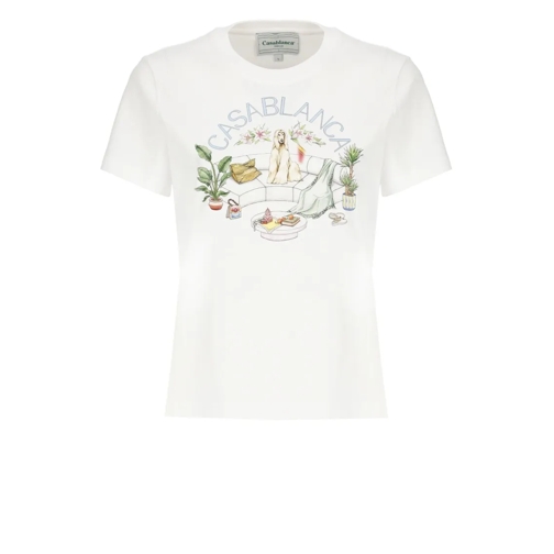 Casablanca White Cotton T-Shirt White T-Shirts