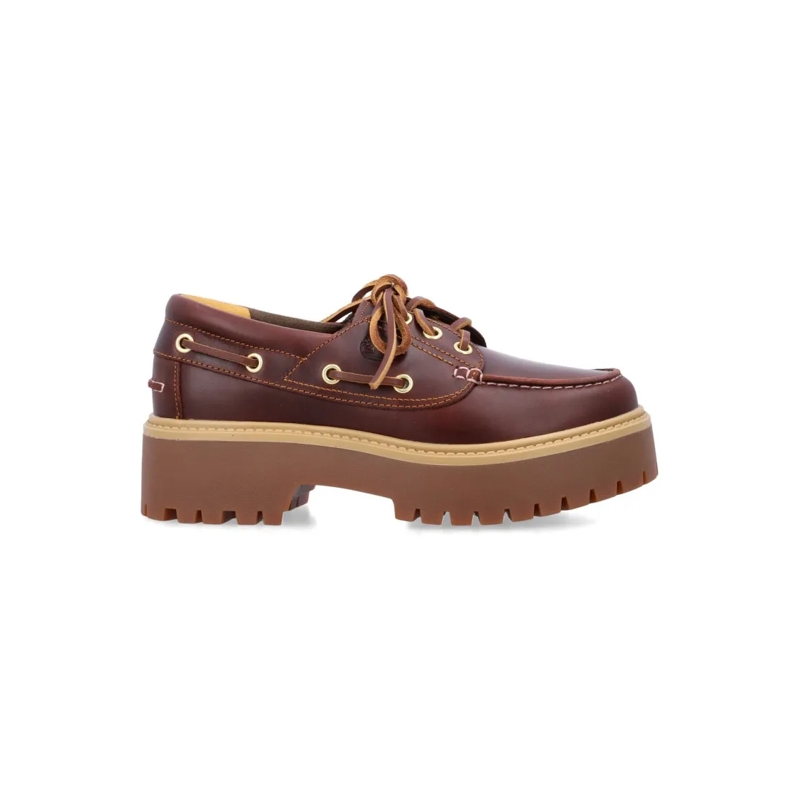 Timberland Balletschoenen Leather Platform Boat Shoes Brown