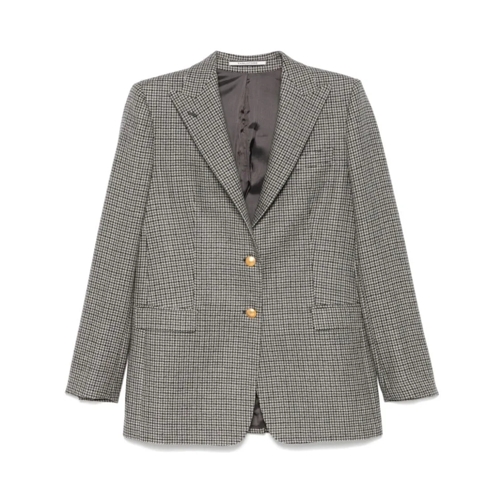 Tagliatore Blazer Black/Grey Virgin Wool Houndstooth Blazer Black