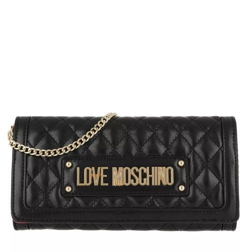 Love Moschino Quilted Nappa Pu Wallet Chain Nero Wallet On A Chain