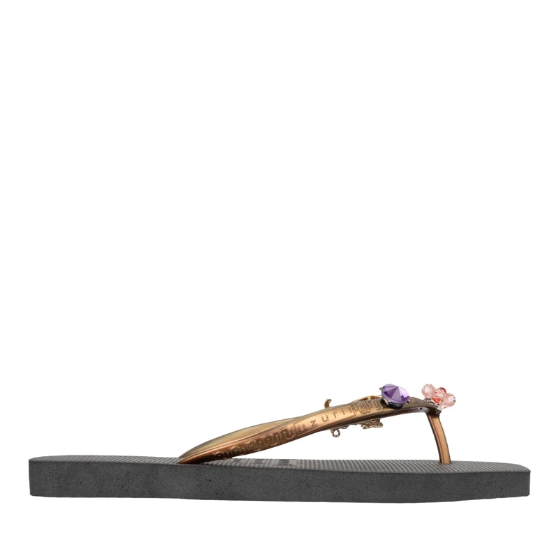 UZURII Flip Flops flip flop Flore Square Grande schwarz