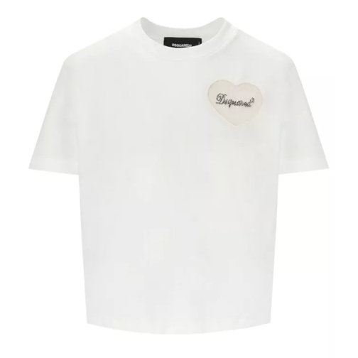 Dsquared2  Boxy Fit Heart White T-Shirt White