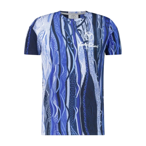 Carlo Colucci T-Shirt mit Allover-Print Blau 