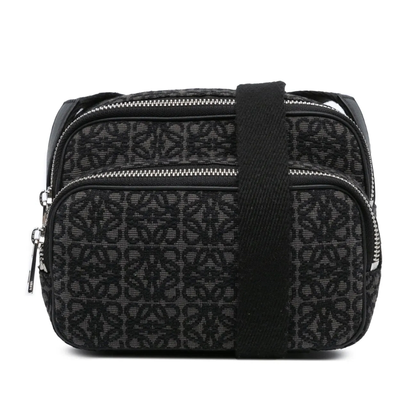 Loewe Sac à bandoulière Mini Anagram Canvas Logo Camera Bag schwarz