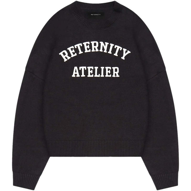 RETERNITY Pullover Maglione Knit evenie Logo Nero schwarz