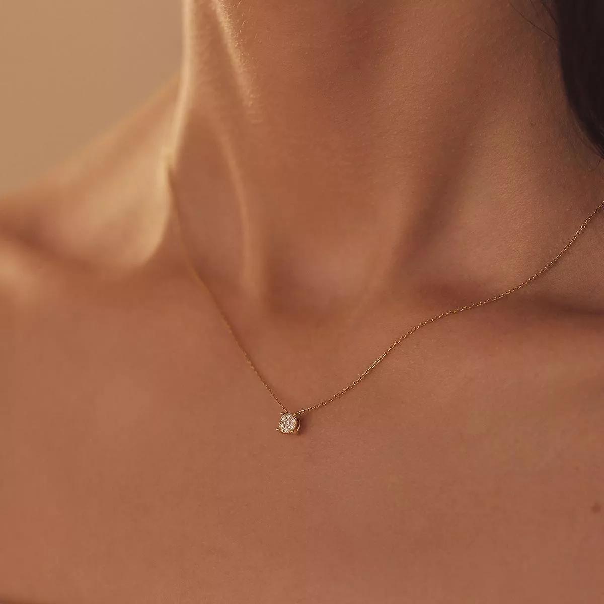 Thumbnail - Isabel Bernard Halskette - De la Paix Hanaé 14 karat necklace  diamond 0.08 - Gr. unisize - in Gold - für Damen