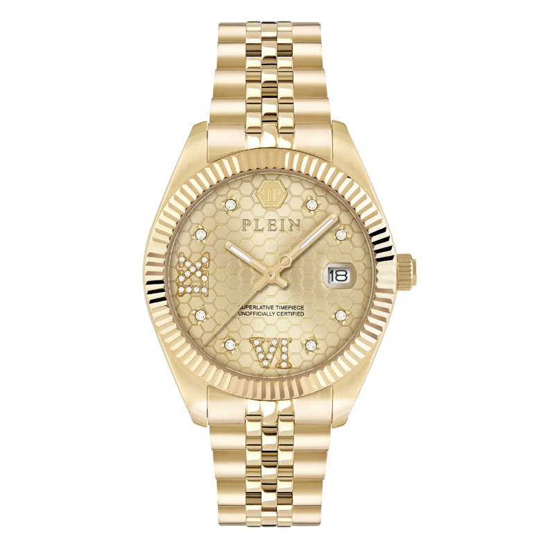 Philipp Plein Quarzuhr Quarz-Analoguhr Date  Superlative gold