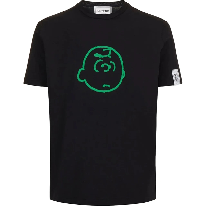 Iceberg T-shirt Tee Charlie Brown Black schwarz