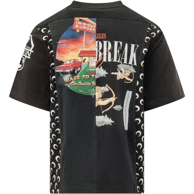 Marine Serre T-shirt T-shirt con Stampa Grafica e Inserti schwarz(Image 2)